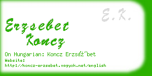 erzsebet koncz business card